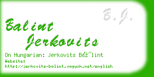 balint jerkovits business card